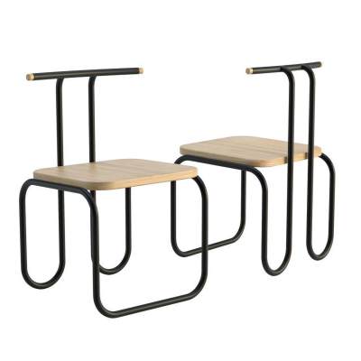 现代黑色木质座椅